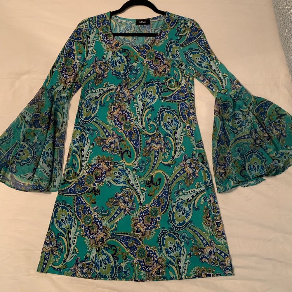 MSK paisley butterfly sleeve dress.